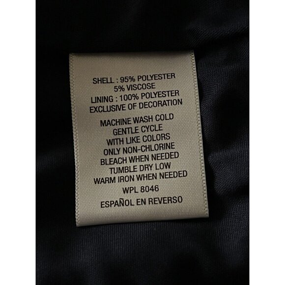 Maison Jules Womens Navy Blue Sheer Floral Ruffle Sheath Dress Size XXL - Picture 10 of 10